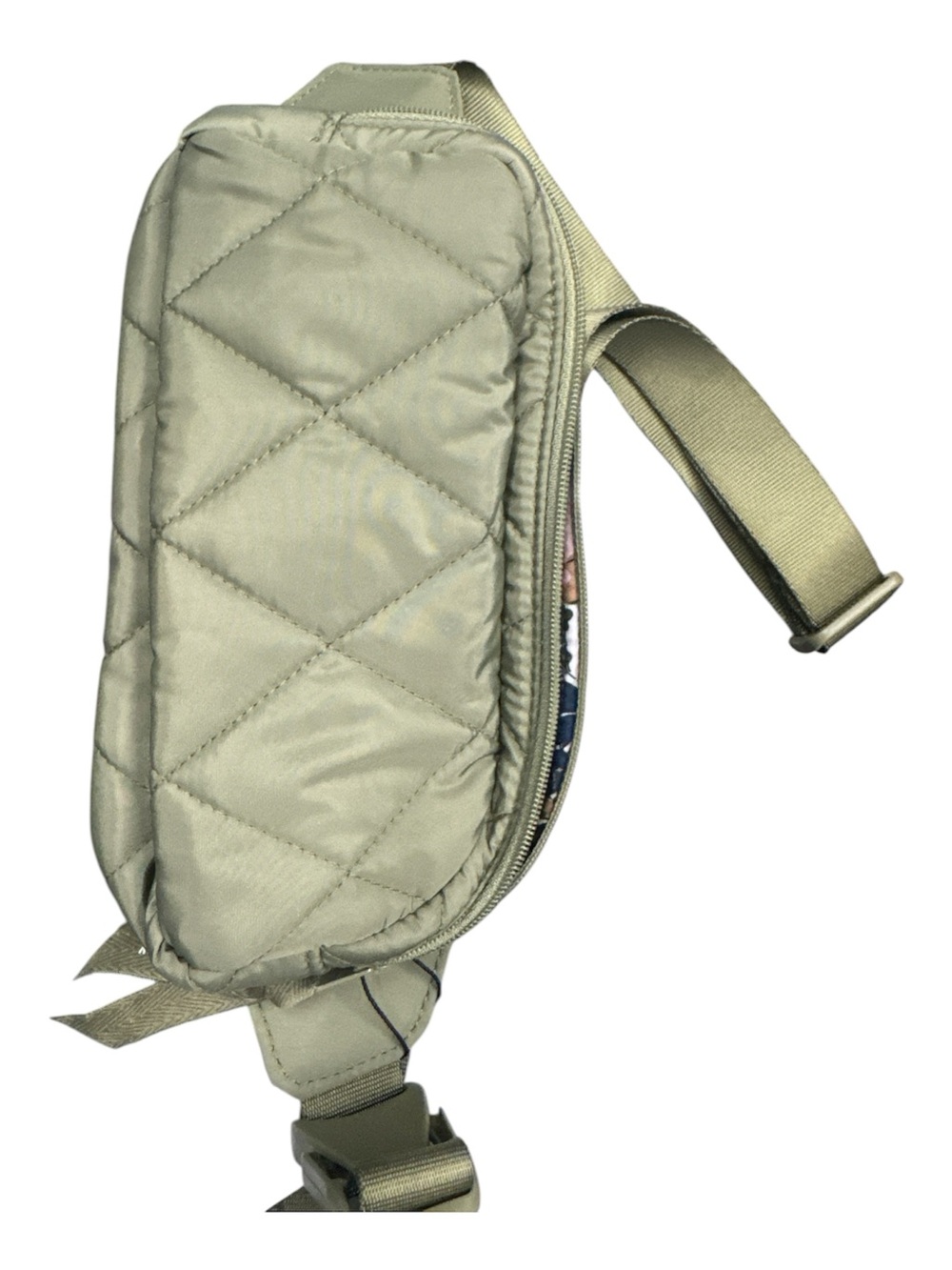Quilted Olive Green Men's Sling Bag